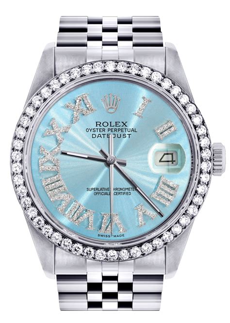 platinum rolex light blue face|light blue dial rolex.